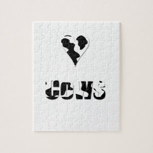 Love cows, heart in black and white cow print jigsaw puzzle