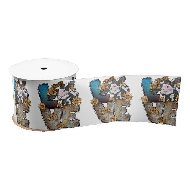 Love Cows Satin Ribbon (Spool)