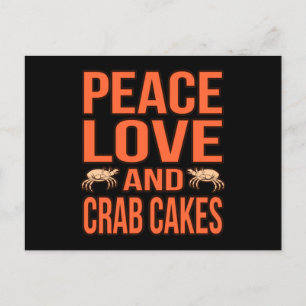Love Crab Cakes Seafood Crabbing Crabs Lobster Sea Postcard
