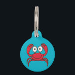 Love Crab Pet Tag<br><div class="desc">Spend some time near the ocean and you'll be sure to meet up with this cute little red crab. Big-eyed and smiling this cute cartoon crab is simply adorable. Fun aquatic design! Customize by changing background color and/or adding text. Vintage Sea Animals vector image extended license from Fotolia.com - ©...</div>