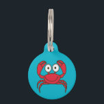 Love Crab Pet Tag<br><div class="desc">Spend some time near the ocean and you'll be sure to meet up with this cute little red crab. Big-eyed and smiling this cute cartoon crab is simply adorable. Fun aquatic design! Customize by changing background color and/or adding text. Vintage Sea Animals vector image extended license from Fotolia.com - ©...</div>