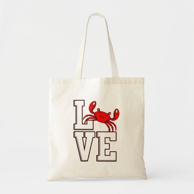 Love Crabs Seafood Crabbing Crab Lobster Sea Tote Bag (Front)