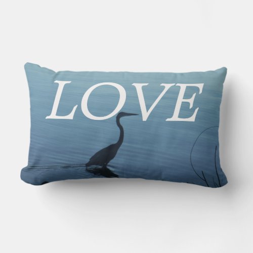 lOVE crane at Lake inspiration pillow