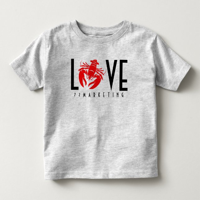 Love Crawfish Toddler Shirt Grey Kids NOLA (Front)