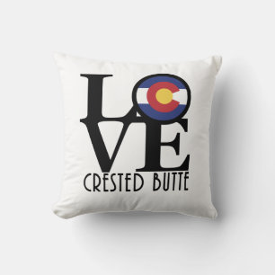 LOVE Crested Butte Colorado Throw Pillow