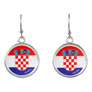 Love Croatia & Croatian Flag fashion / sports fan Earrings