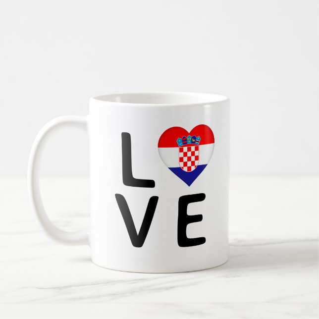 Love - Croatia Flag Coffee Mug (Left)