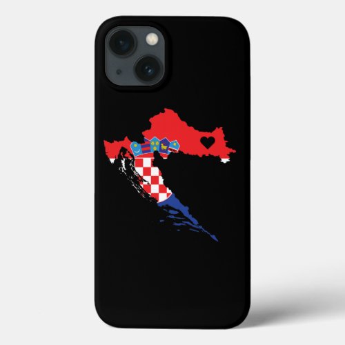 Love Croatia Gift Croatian Pride Heart iPhone 13 Case