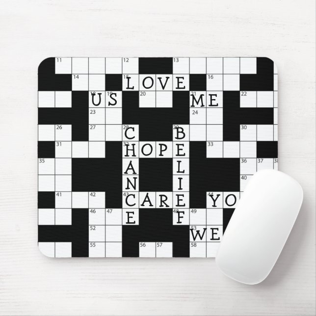 Love Crossword Puzzle Mouse Pad (With Mouse)
