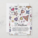 Love &amp; Crystal Wedding Directions Insert Card