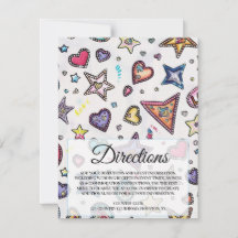 Love & Crystal Wedding Directions Insert Card