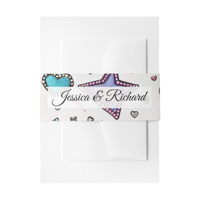 Love & Crystal Wedding Invitation Belly Bands  Invitation Belly Band (Front Example)