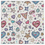 Love &amp; Crystals | Crystal Hearts Seamless Pattern  Fabric