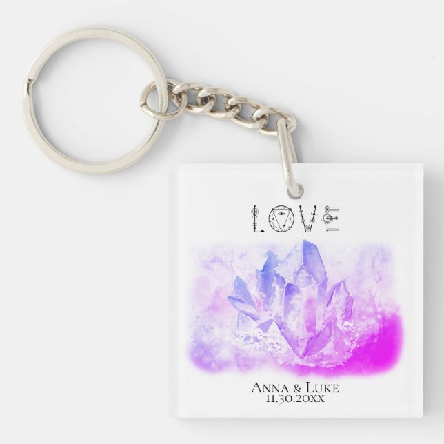 *~* "LOVE"  Crystals Events  SWAG Weddings Keychain (Front)