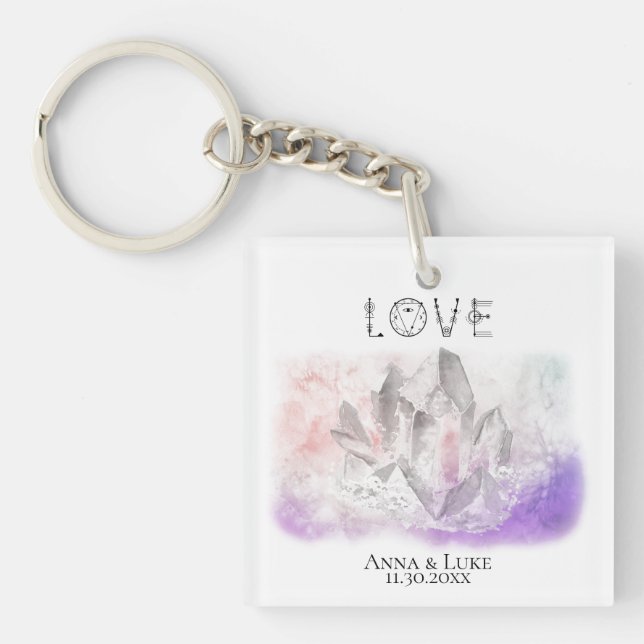 *~* "LOVE"  Crystals Events  SWAG Weddings Keychain (Front)
