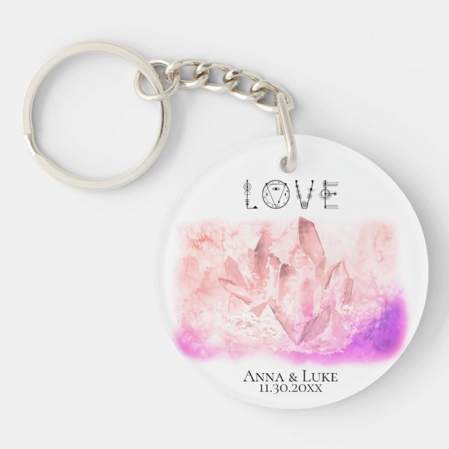 *~* "LOVE"  Crystals Events  SWAG Weddings Keychain (Front)