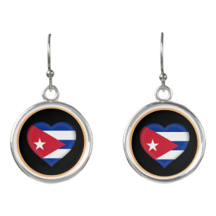 Love Cuba & Cuban flag fashion heart/sport Earrings