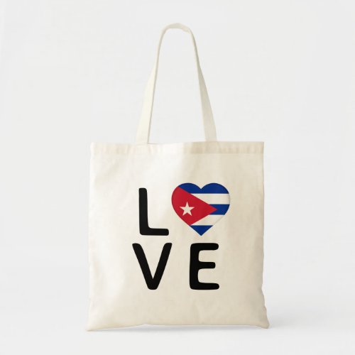 Love _ Cuba Flag Tote Bag
