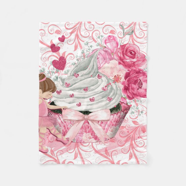 Love Cupcake Fleece Blanket (Front)