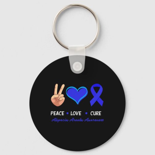 Love Cure Alopecia Areata Awareness  Keychain