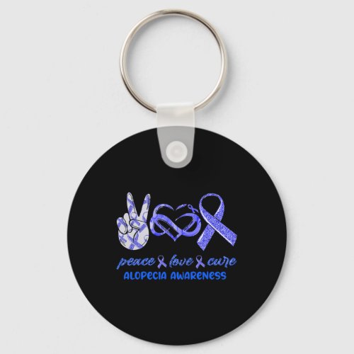 Love Cure Alopecia Awareness  Keychain