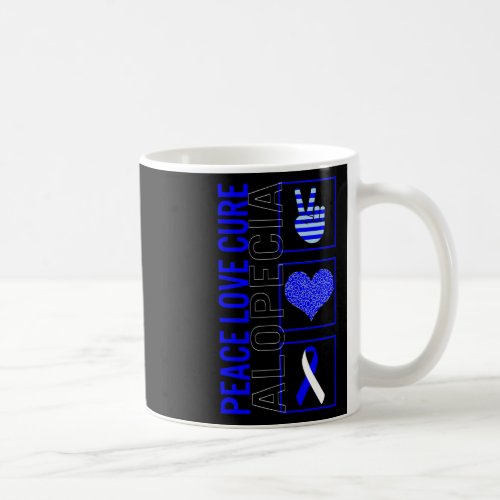 Love Cure Alopecia Awareness Ribbon Warrior Suppor Coffee Mug