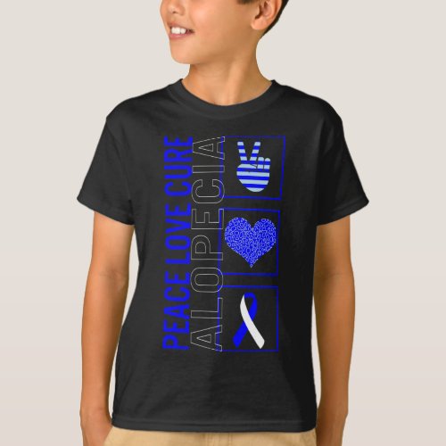 Love Cure Alopecia Awareness Ribbon Warrior Suppor T_Shirt