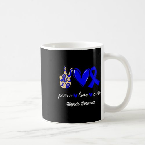 Love Cure Alopecia Blue Ribbon Awareness  Coffee Mug