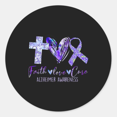 Love Cure Alzheimerheimer  Classic Round Sticker