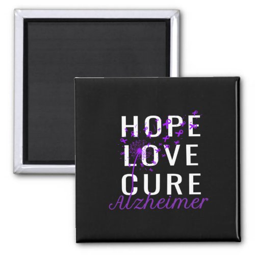 Love Cure Alzheimerheimer Disease Awareness  Magnet