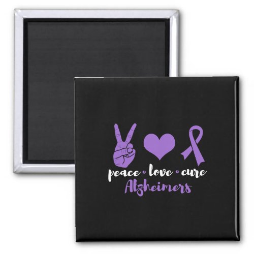 Love Cure Alzheimerheimers Awareness Family Warrio Magnet