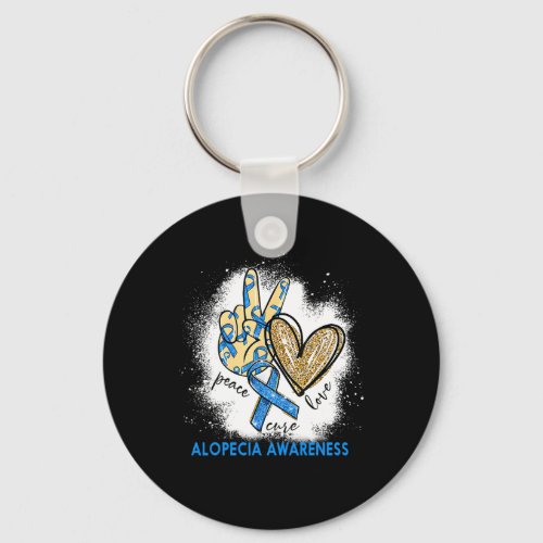 Love Cure Bleached Alopecia Awareness  Keychain