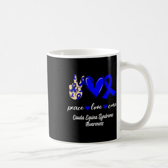 Love Cure Cauda Equina Syndrome Blue Awareness  Coffee Mug (Right)
