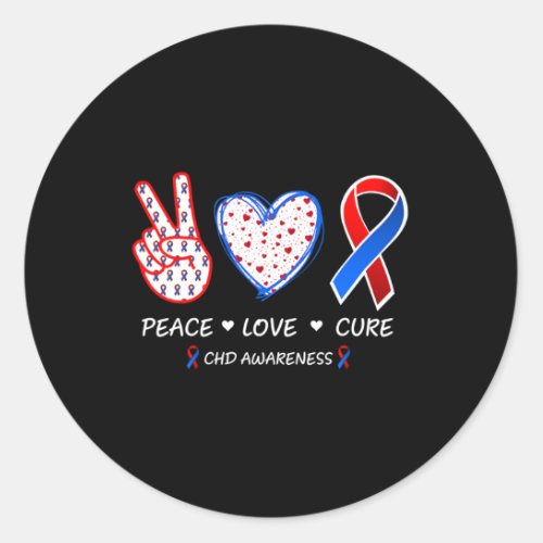 Love Cure Chd Heart Disease Awareness Men Women Ki Classic Round Sticker