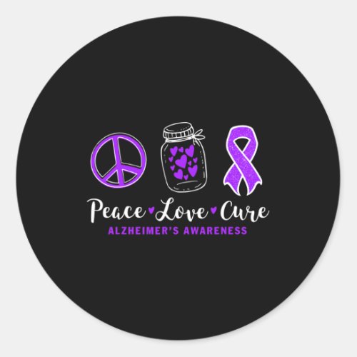 Love Cure For Alzheimerheimer S Warrior Tee Heimer Classic Round Sticker