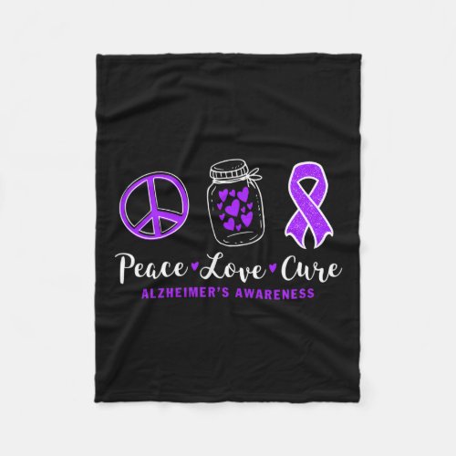 Love Cure For Alzheimerheimer S Warrior Tee Heimer Fleece Blanket