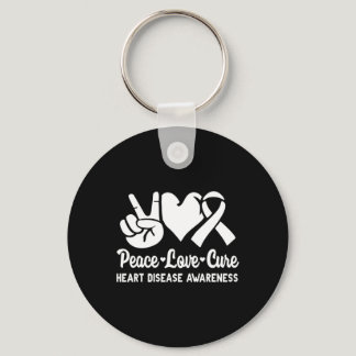 Love Cure Go Red American Heart Disease Awareness  Keychain