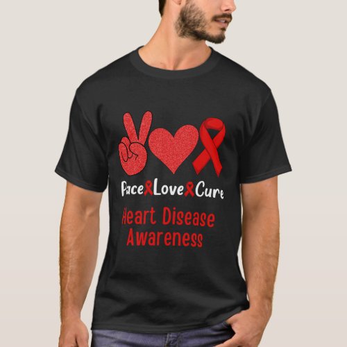 Love Cure Heart Disease Awareness Month Men Women  T_Shirt