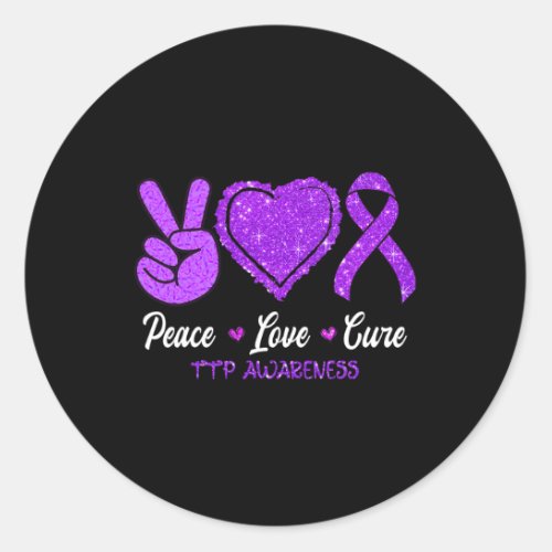 Love Cure Itp Purple Ribbon Awareness For Men Wome Classic Round Sticker