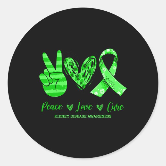 Love Cure Kidney Disease Awareness 3  Classic Round Sticker (Front)