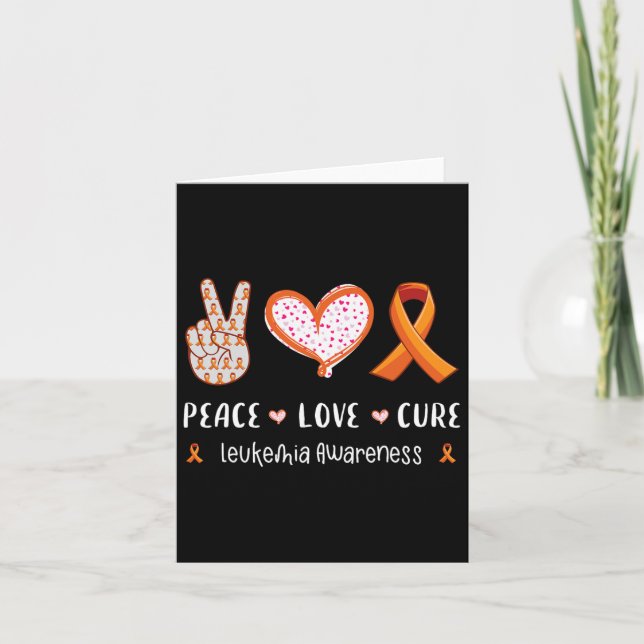 Love Cure Leukemia Awareness Men Women Kids Leukem Card (Front)