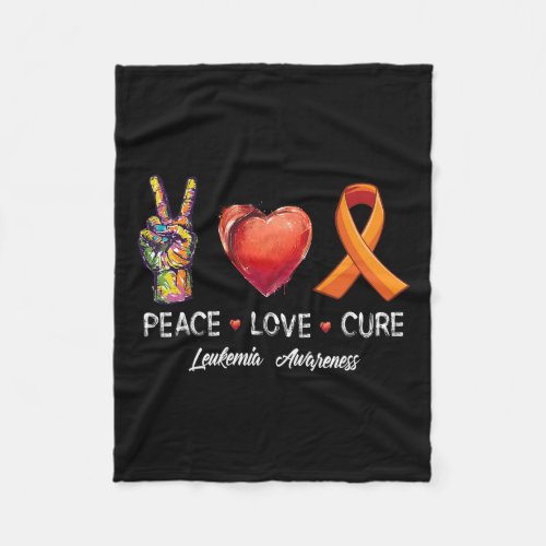 Love Cure Leukemia Awareness Men Women Kids Leukem Fleece Blanket