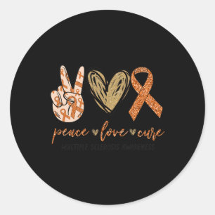 Love Cure Multiple Sclerosis Awareness Supporter Classic Round Sticker
