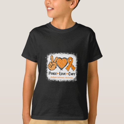 Love Cure Multiple Sclerosis Ms Awareness Orange   T_Shirt