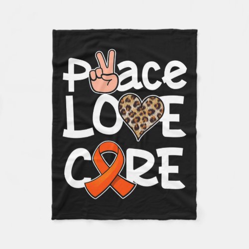 Love Cure Orange Ribbon Leukemia Awareness  Fleece Blanket