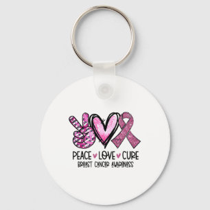 Love Cure Pink Ribbon Cancer Breast Awareness 1 Keychain