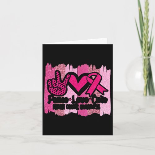 Love Cure Pink Ribbon Cancer Breast Awareness 2  Card