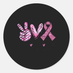Love Cure Pink Ribbon Cancer Breast Awareness Classic Round Sticker