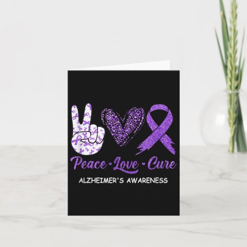 Love Cure Purple Ribbon Alzheimerheimer Disease Aw Card