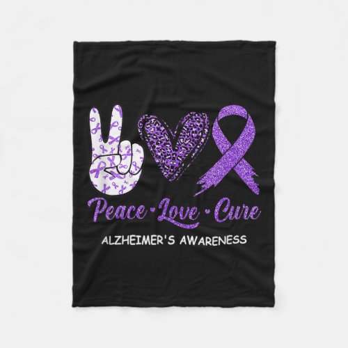 Love Cure Purple Ribbon Alzheimerheimer Disease Aw Fleece Blanket